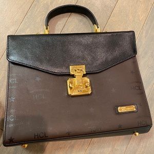 HCL Vintage Authentic Brown and Black Leather Bag